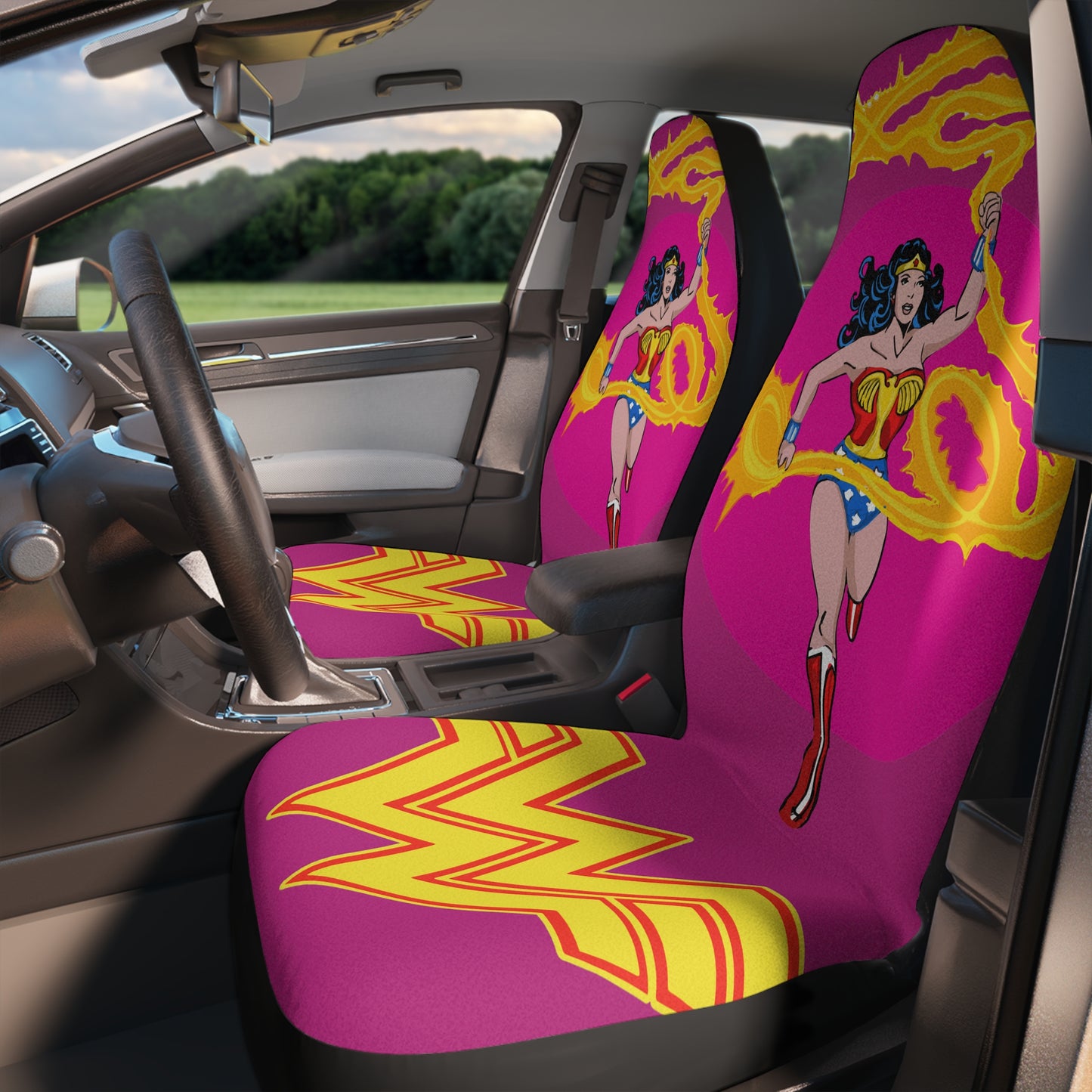 Wonder Woman Golden Lasso SUPER CARSPLAY seat covers Purple Ray