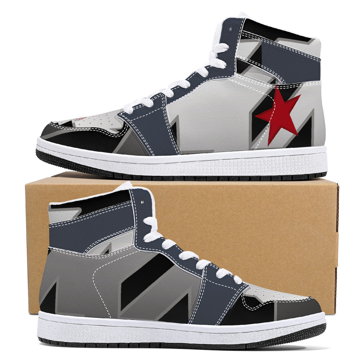 Project: Covert  High top Leather-like Men's sneakers