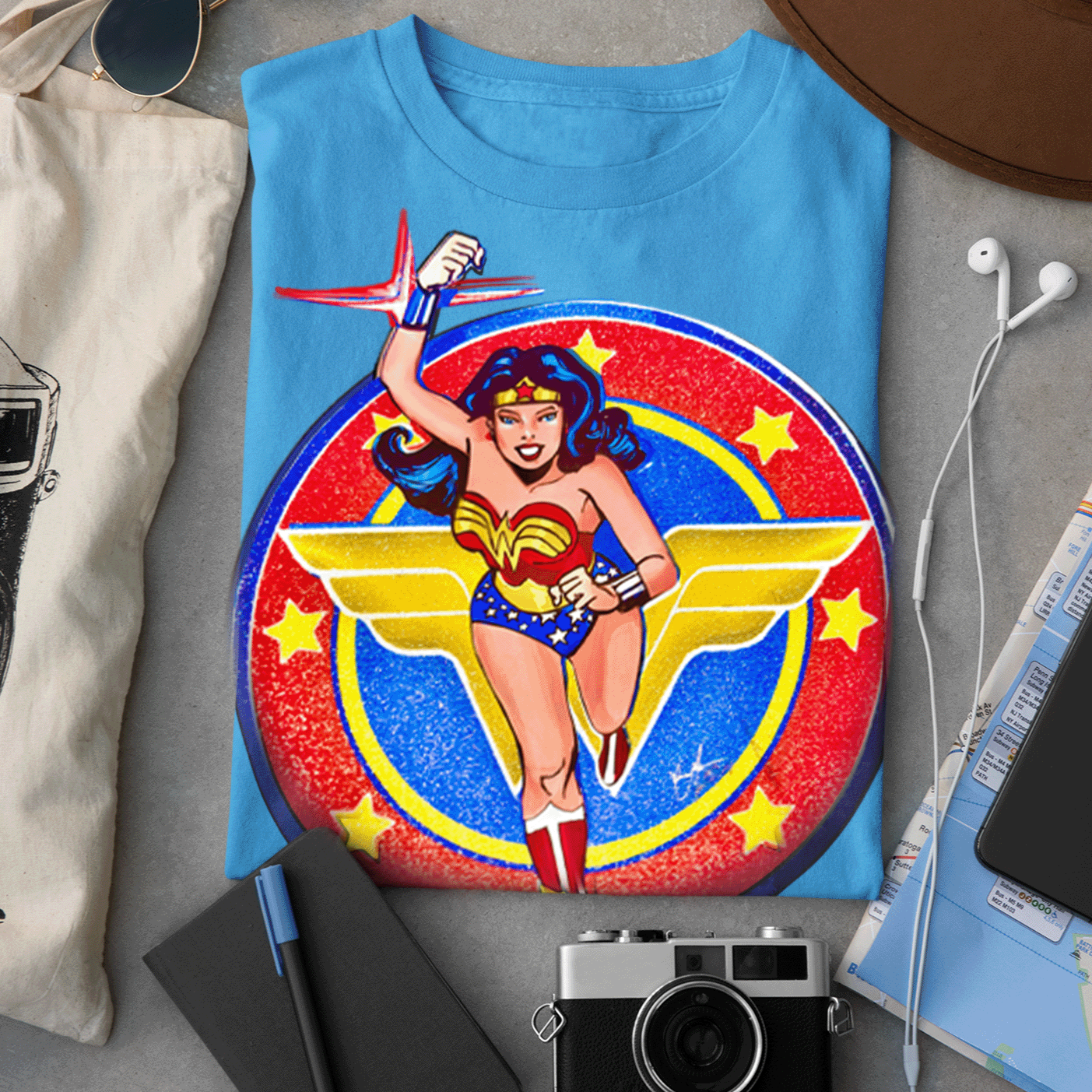 Wonder Woman Glitter Blue Tshirt