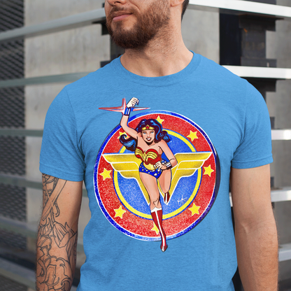 Wonder Woman Glitter Blue Tshirt